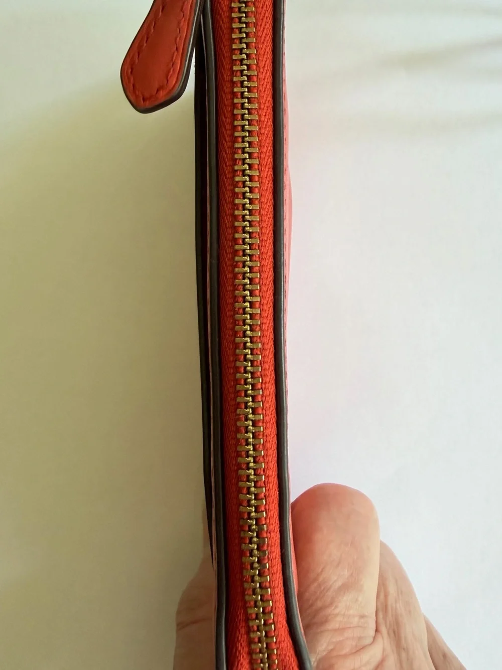Coach  orange Leather Wristlet Card Case